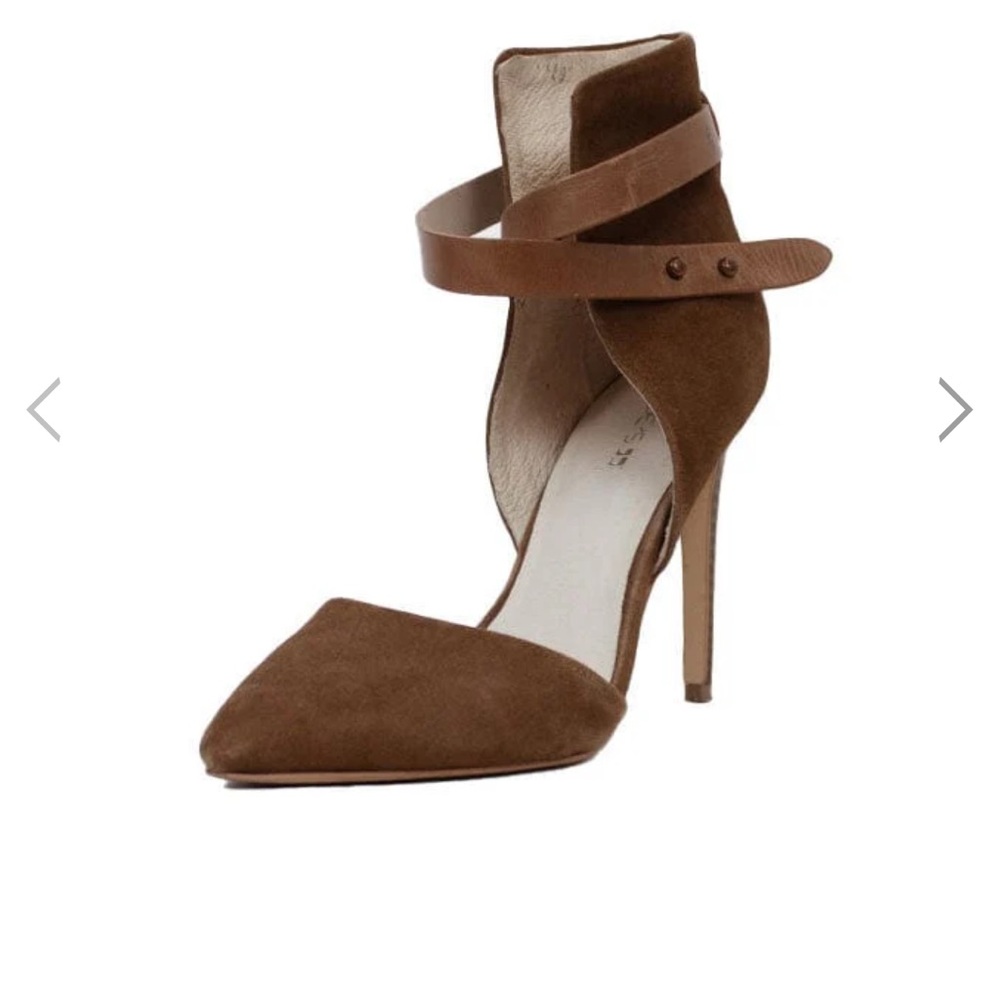 Joe's Jeans Tan Suede Ankle Strap Heels